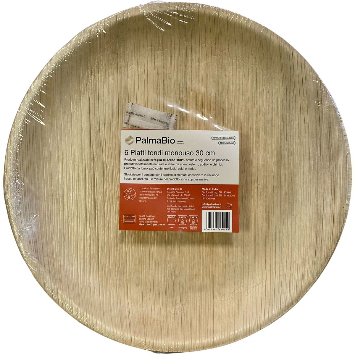 FOOGO Green 25 Piatti Monouso In Foglia Di Palma, Piccoli E Rotondi Da 18 Cm, Biodegradabili E Compostabili, Adatti Per Pietanze Calde, Come Legno - Foto 4